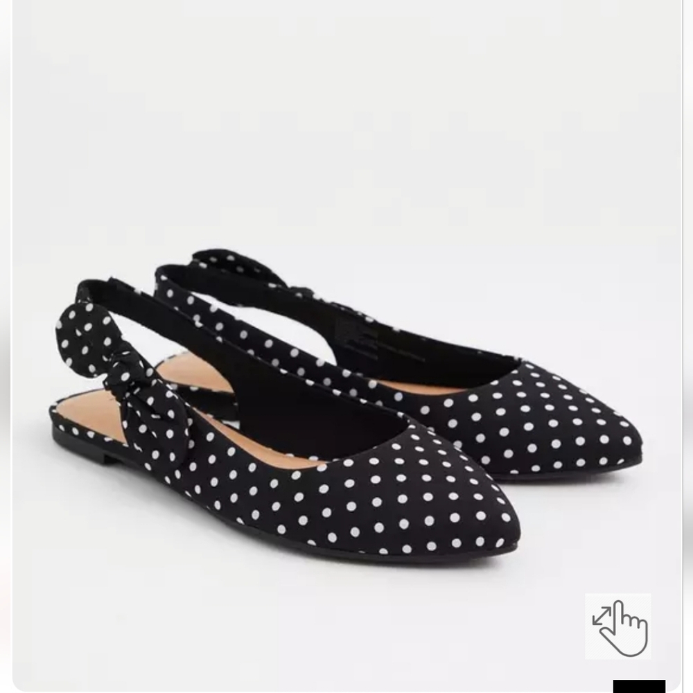 🆕️🎀 7.5 WW POLKA DOT SLINGBACK FLAT SHOE🎀